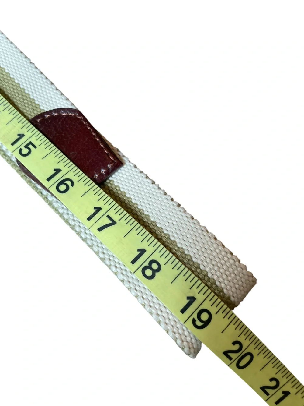 Leather Canvas D-Ring Belt Striped L XL (47